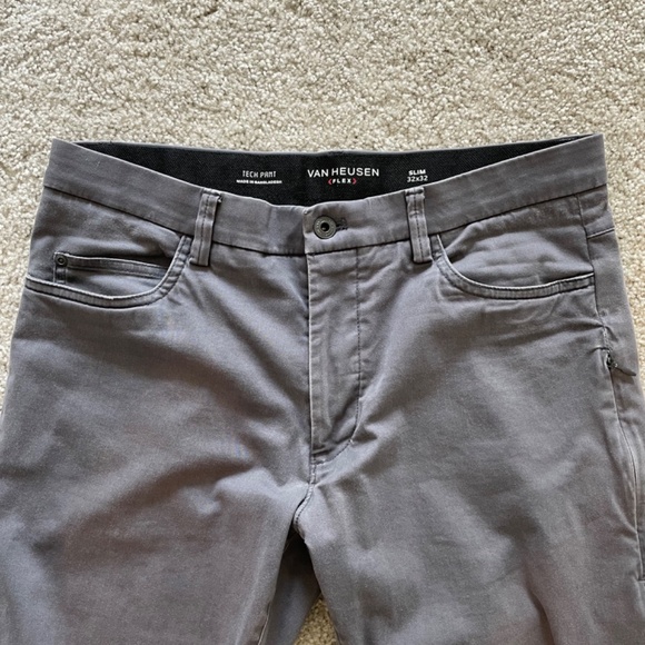Men’s Gray Van Heusen Flex Tech Pant Slim 32x32 - Picture 3 of 4